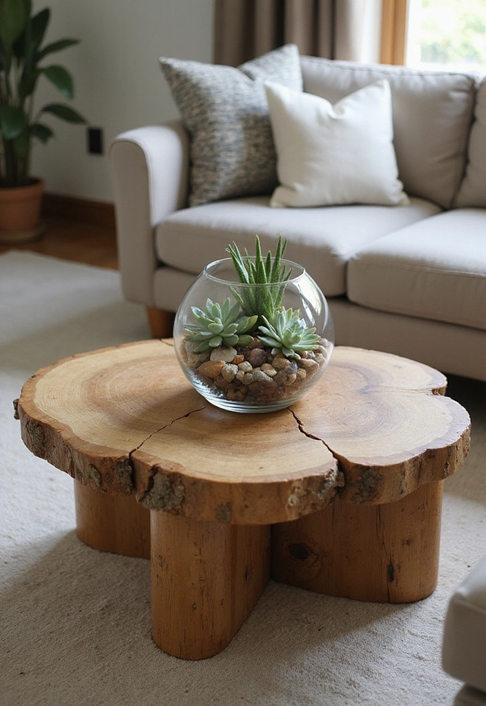 Round Coffee Table Decor with Nature’s Touch