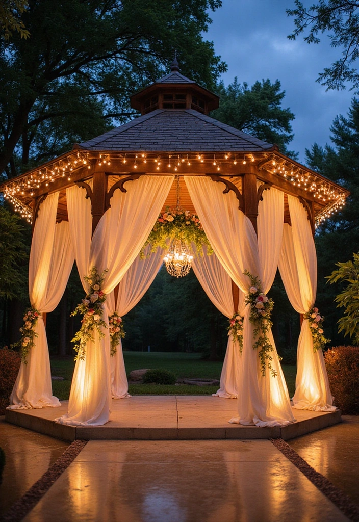 25 DIY Gazebo Ideas to Build Your Dream Backyard Oasis (You Can Do It!) - 20. DIY Wedding Gazebo