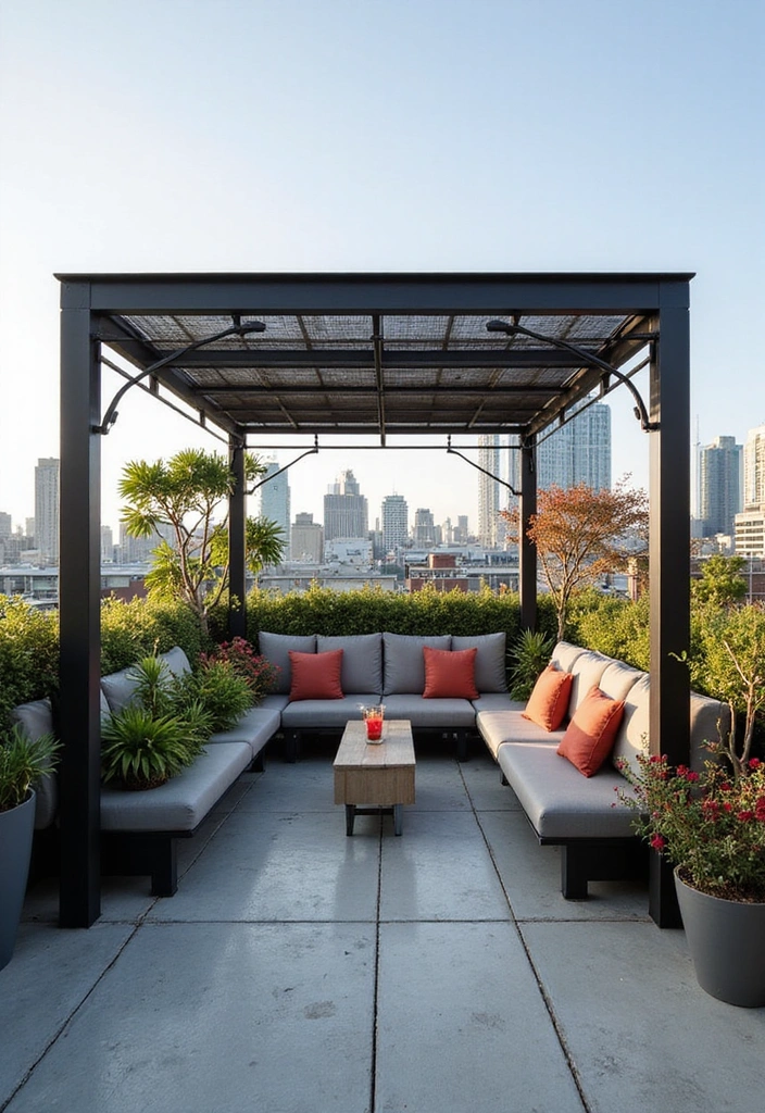 25 DIY Gazebo Ideas to Build Your Dream Backyard Oasis (You Can Do It!) - 7. Urban Rooftop Gazebo