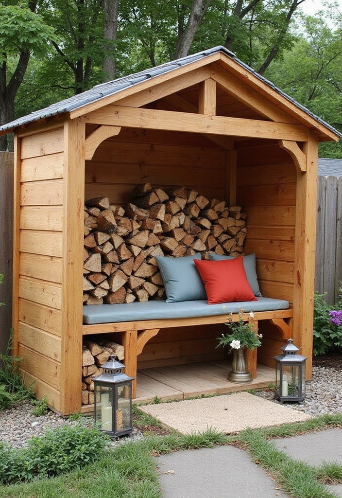 25 DIY Gazebo Ideas to Build Your Dream Backyard Oasis (You Can Do It!) - 12. Firewood Storage Gazebo