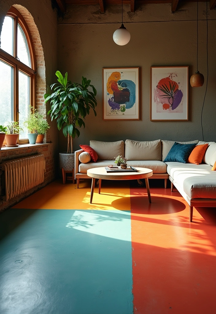 Vibrant Painted Concrete