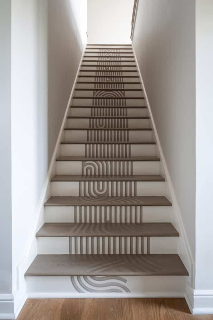 Chevron Stripes on stair risers