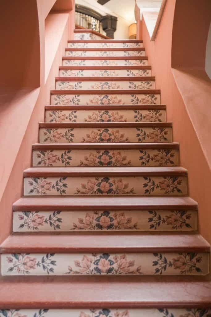 Colorful Wallpaper in Creative Stair Riser