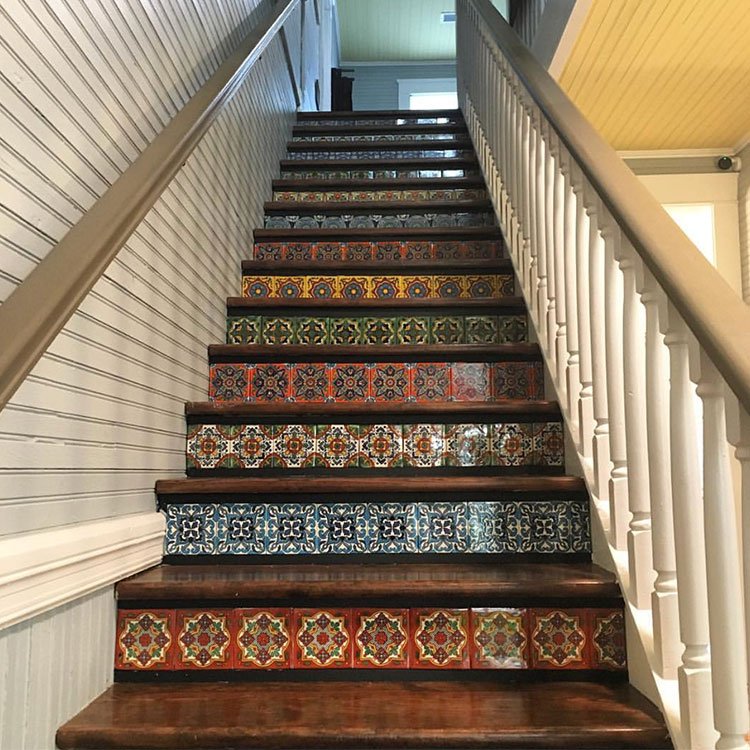 Talavera Tiles on stair risers