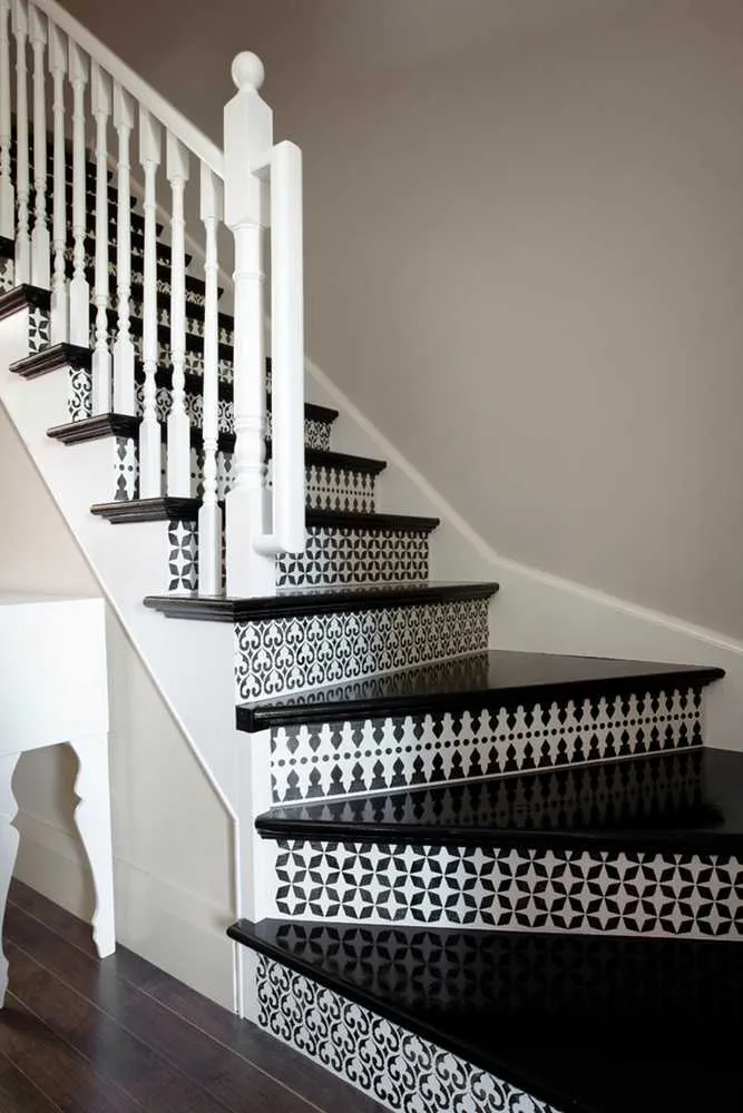 eclectic patterns on your stair risers