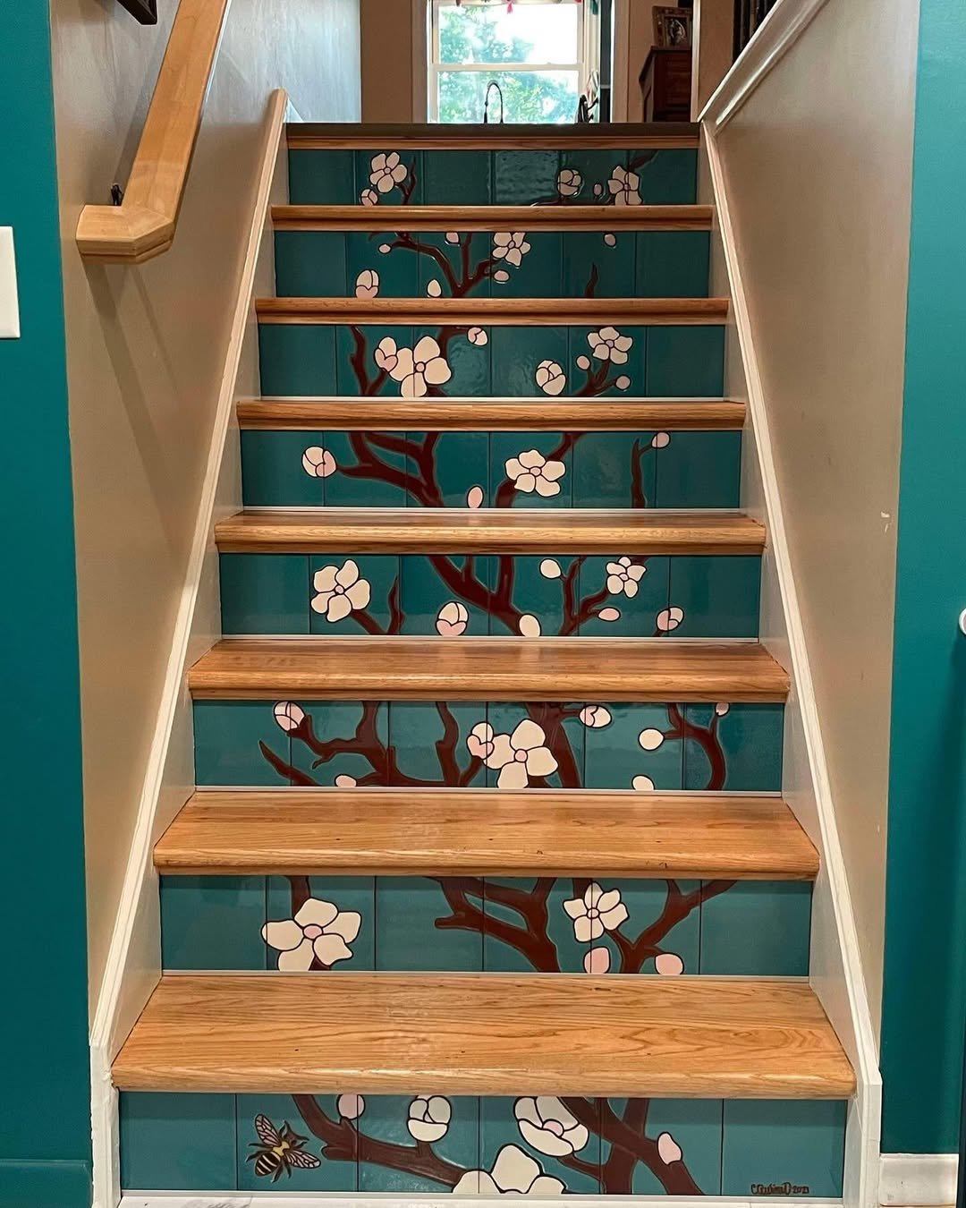 nature-inspired decals IN Creative Stair Riser Ideas