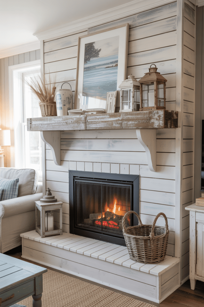 Coastal and Farmhouse Charm to your fireplace