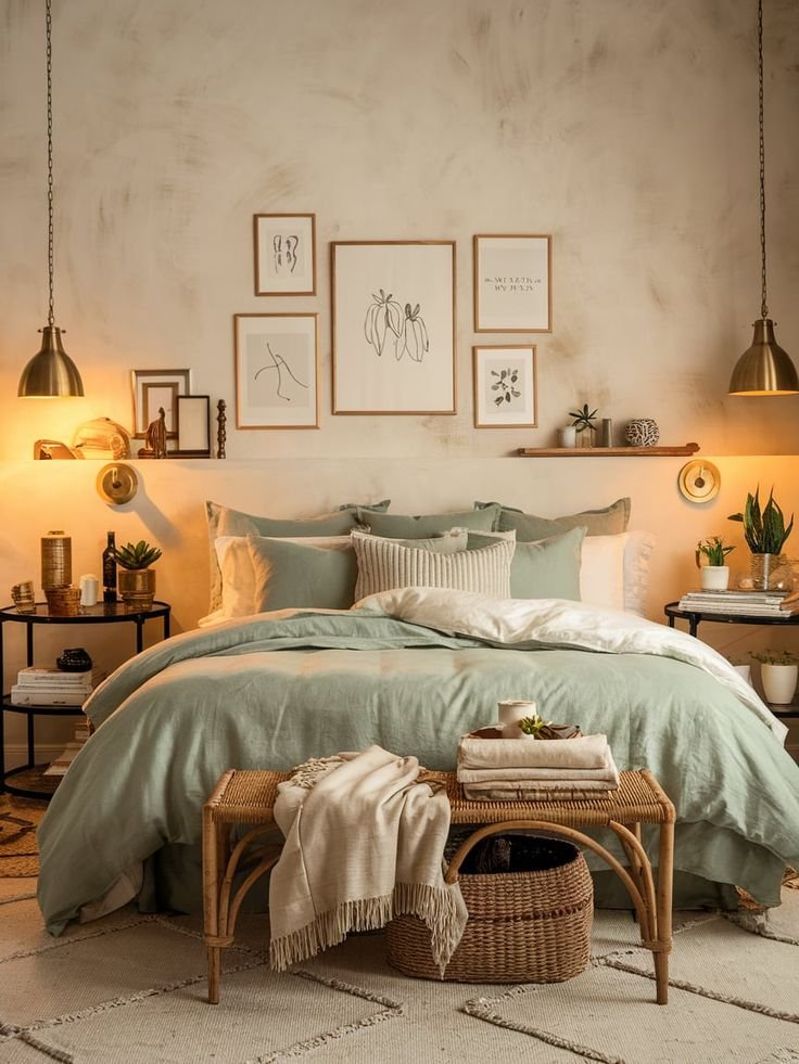 How to Create a Cozy Boho Sage Green Bedroom Oasis - Artistic Touches to Personalize Your Space