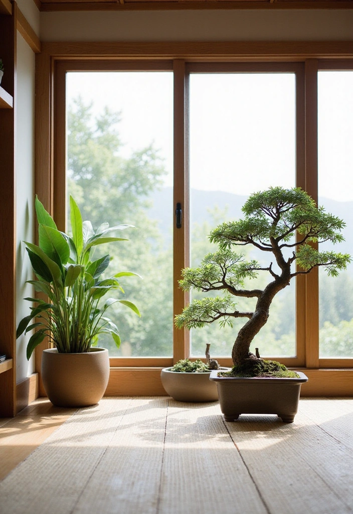 18 Minimalist Japanese Living Room Ideas That Redefine Simplicity (You’ll Want #3!) - 8. Incorporating Nature Indoors