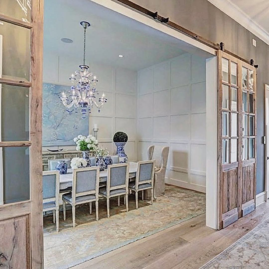 Barn Doors Farmhouse Dining Room