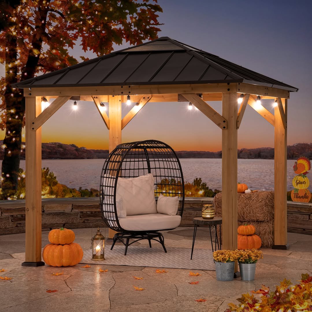 DIY Gazebo Cozy Seating Area with Cushions