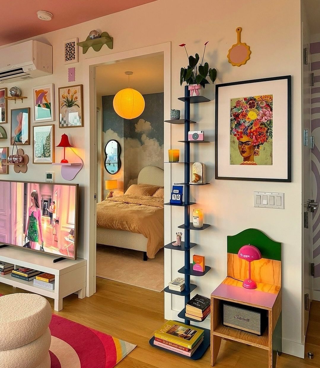 Decorative Bookshelf Styling for Girly Apartment