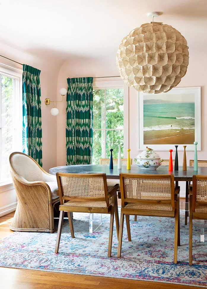 Fabric Curtains Boho Dining Room