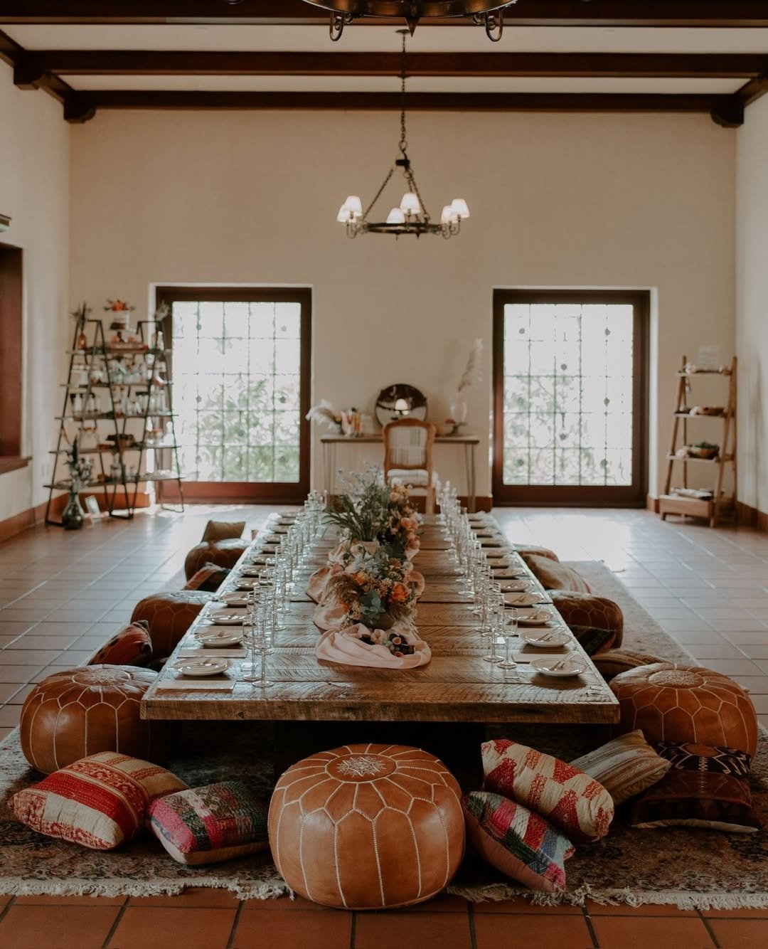 Floor Cushions Boho Dining Room