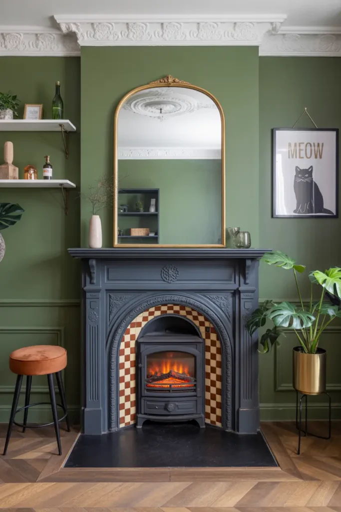 Fun Mid-Century Fireplace Design