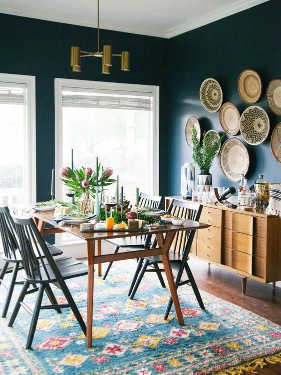 Jewel Tones Boho Dining Rooms