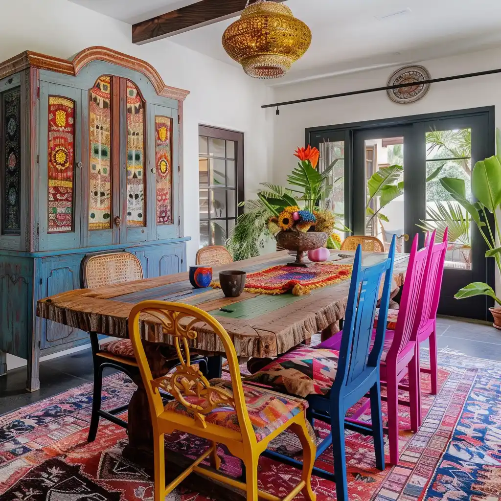 Moroccan lanterns Boho Dining Room