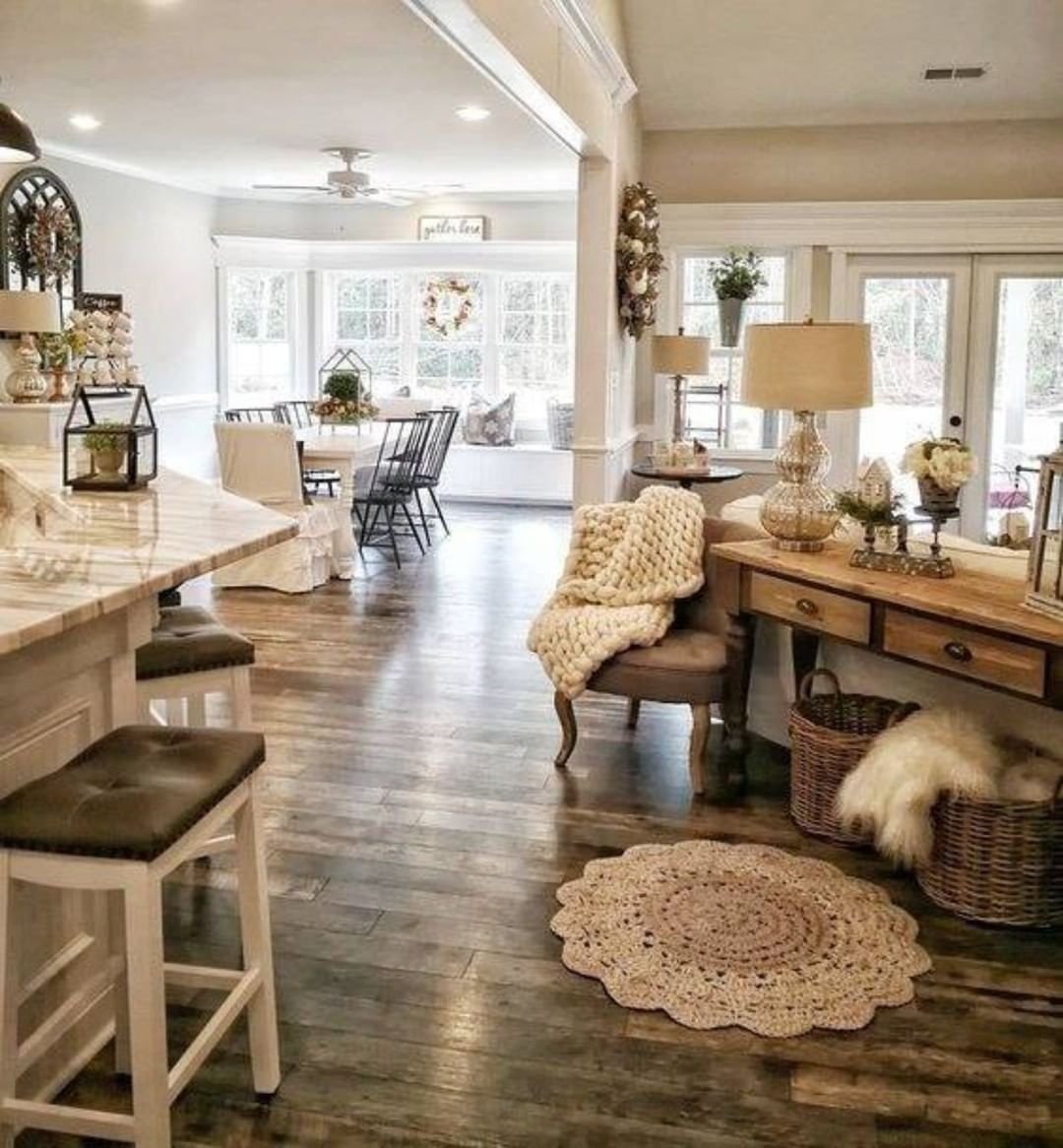 Natural Textures Farmhouse Dining Room