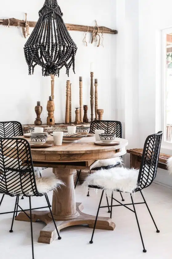 Pendant Lighting in Boho Dining Rooms