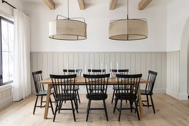Shiplap Accent Walls Farmhouse Dining Room
