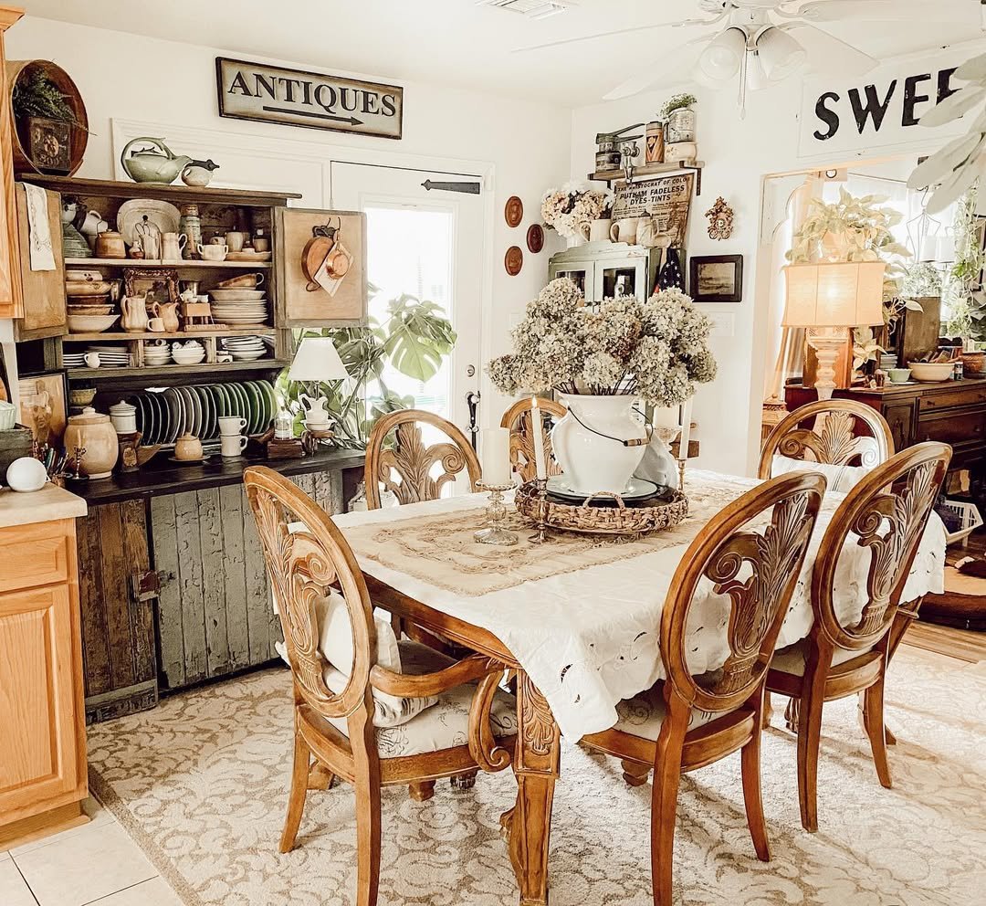 Vintage Decor Farmhouse Dining Room