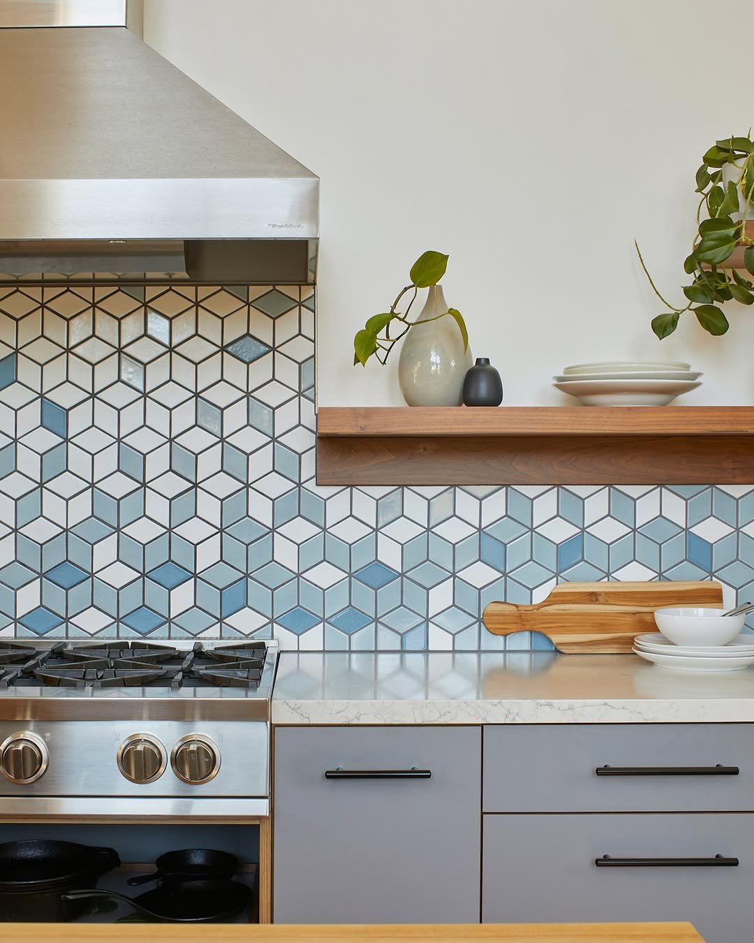 Geometric Tile Backsplash