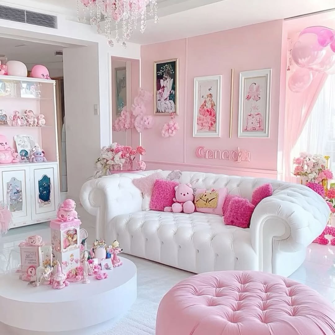 Beautiful Pink Living Room Ideas
