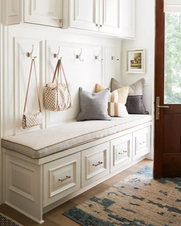 Built-In Bench in Entryway Shoe Storage Ideas