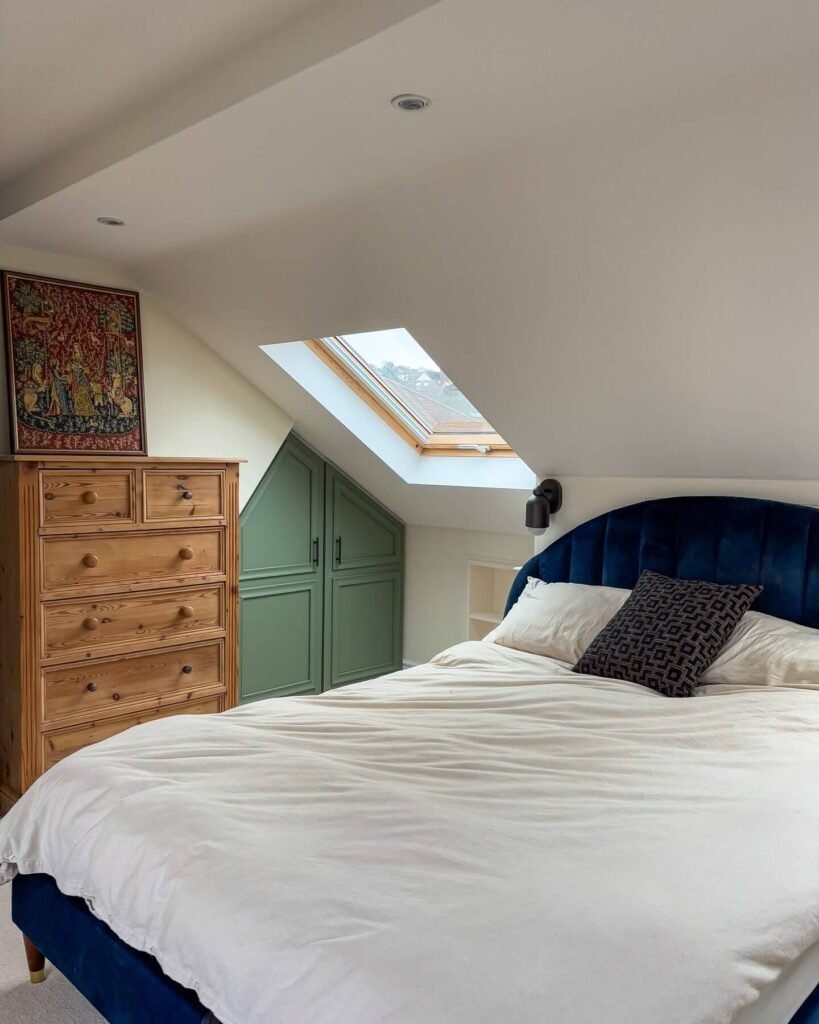 Rich Colors Low Attic Bedroom Ideas