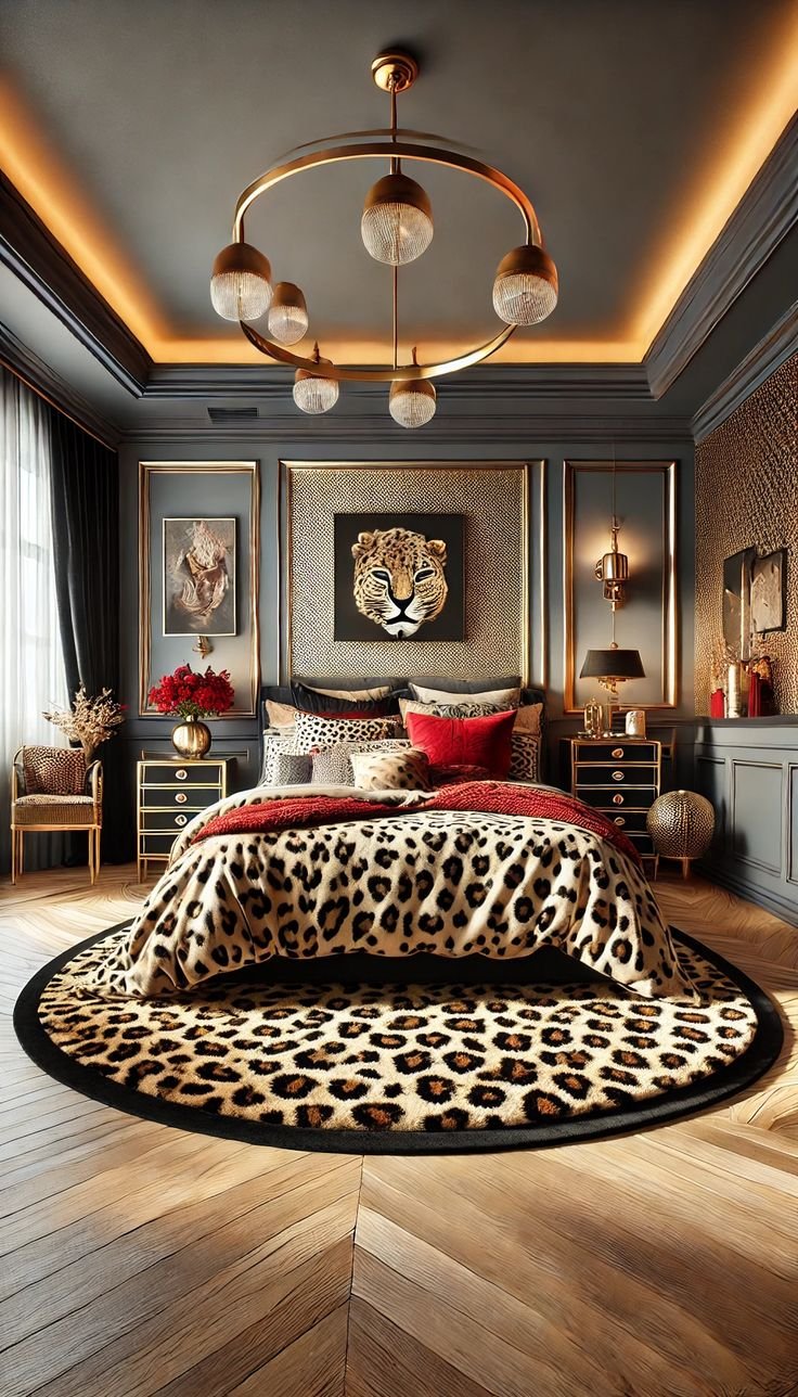 Safari Chic Royal Luxury Bedroom Design Textures