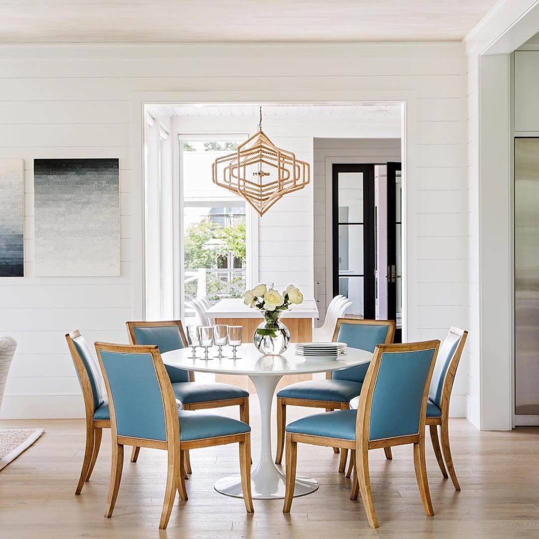Coastal Freshness with Crisp Color and Clean Lines Small Dining Room