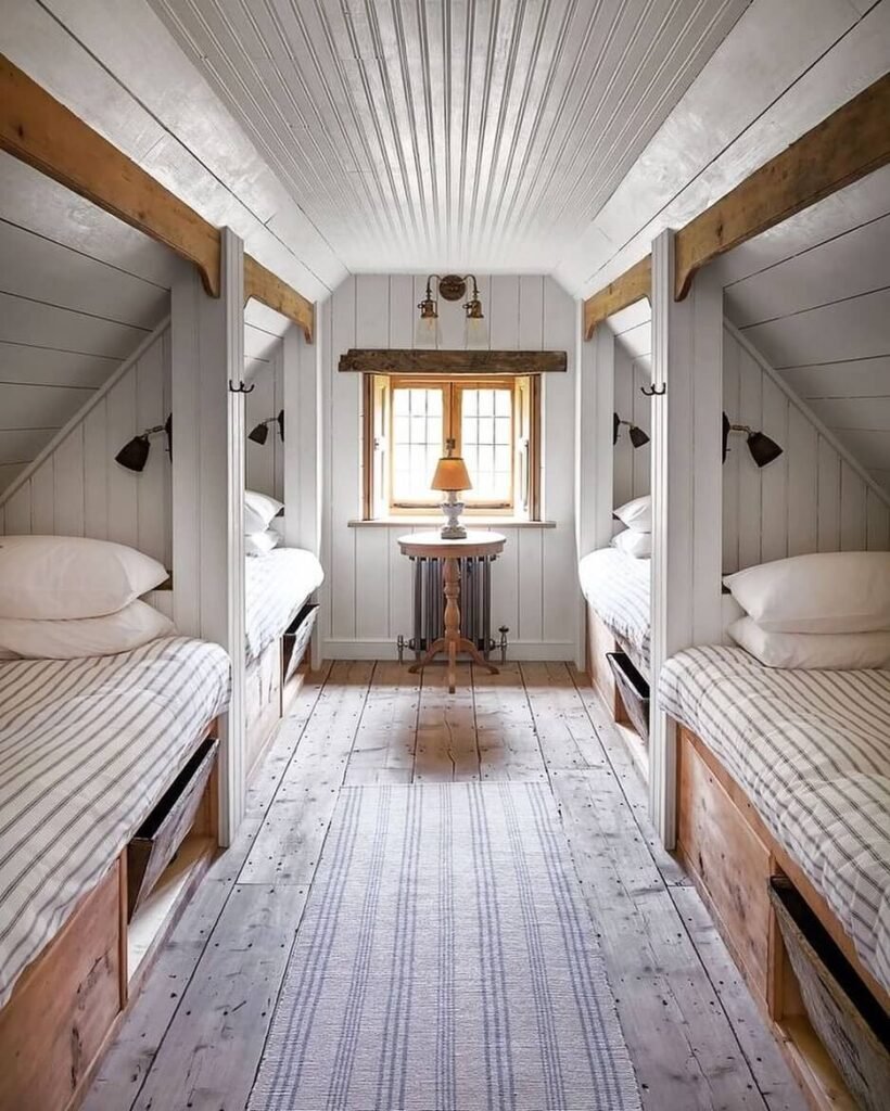 Bunk-Style Low Attic Bedroom Ideas