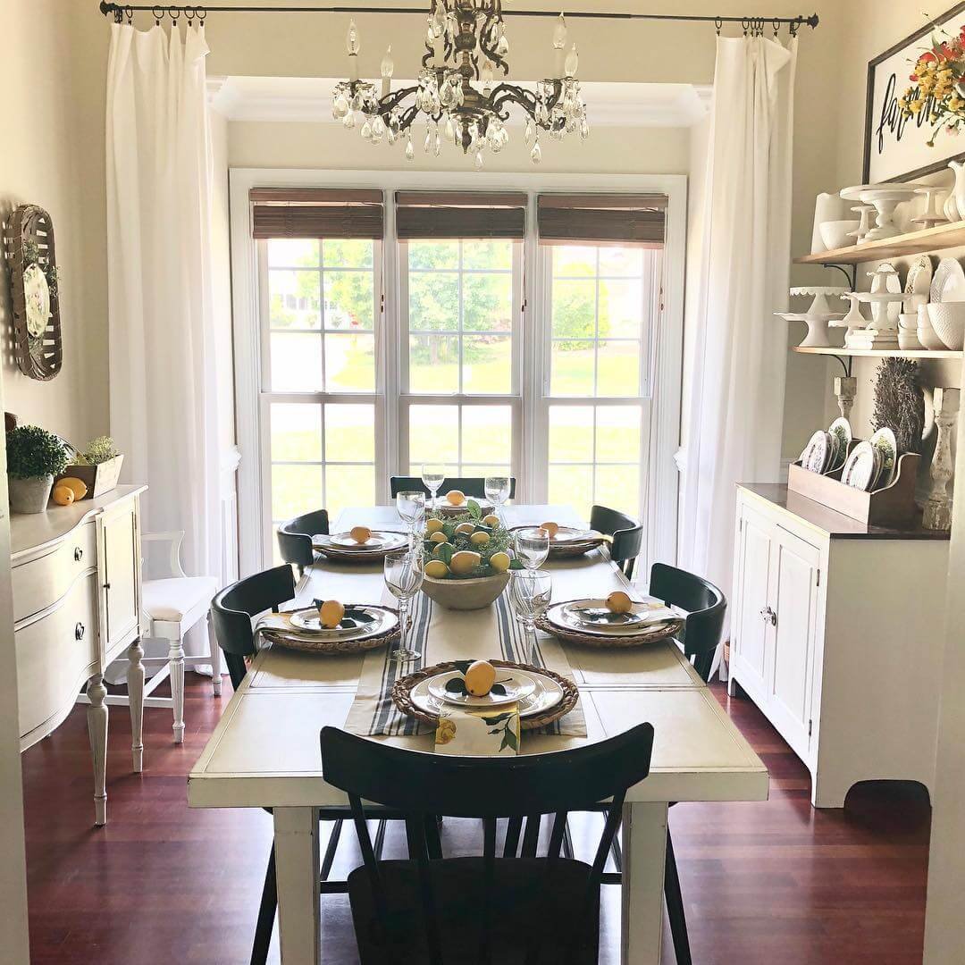 Small Dining Room with Statement Chandelier