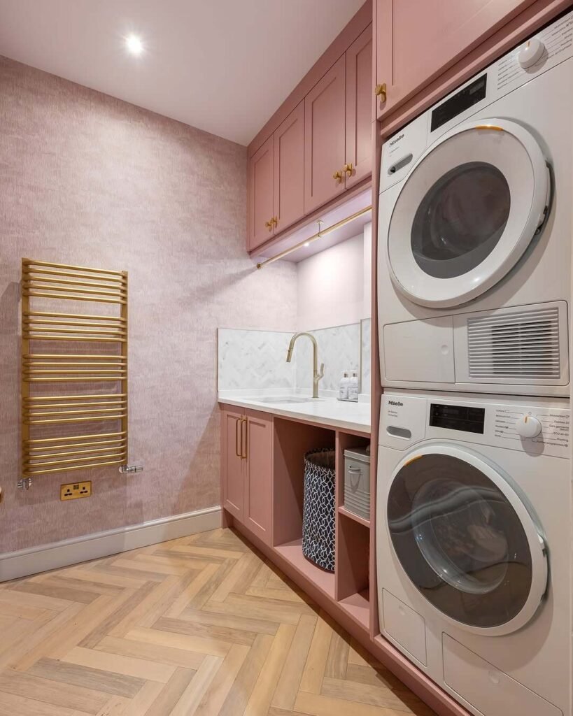 Glamorous Pink Large Utility Room Ideas
