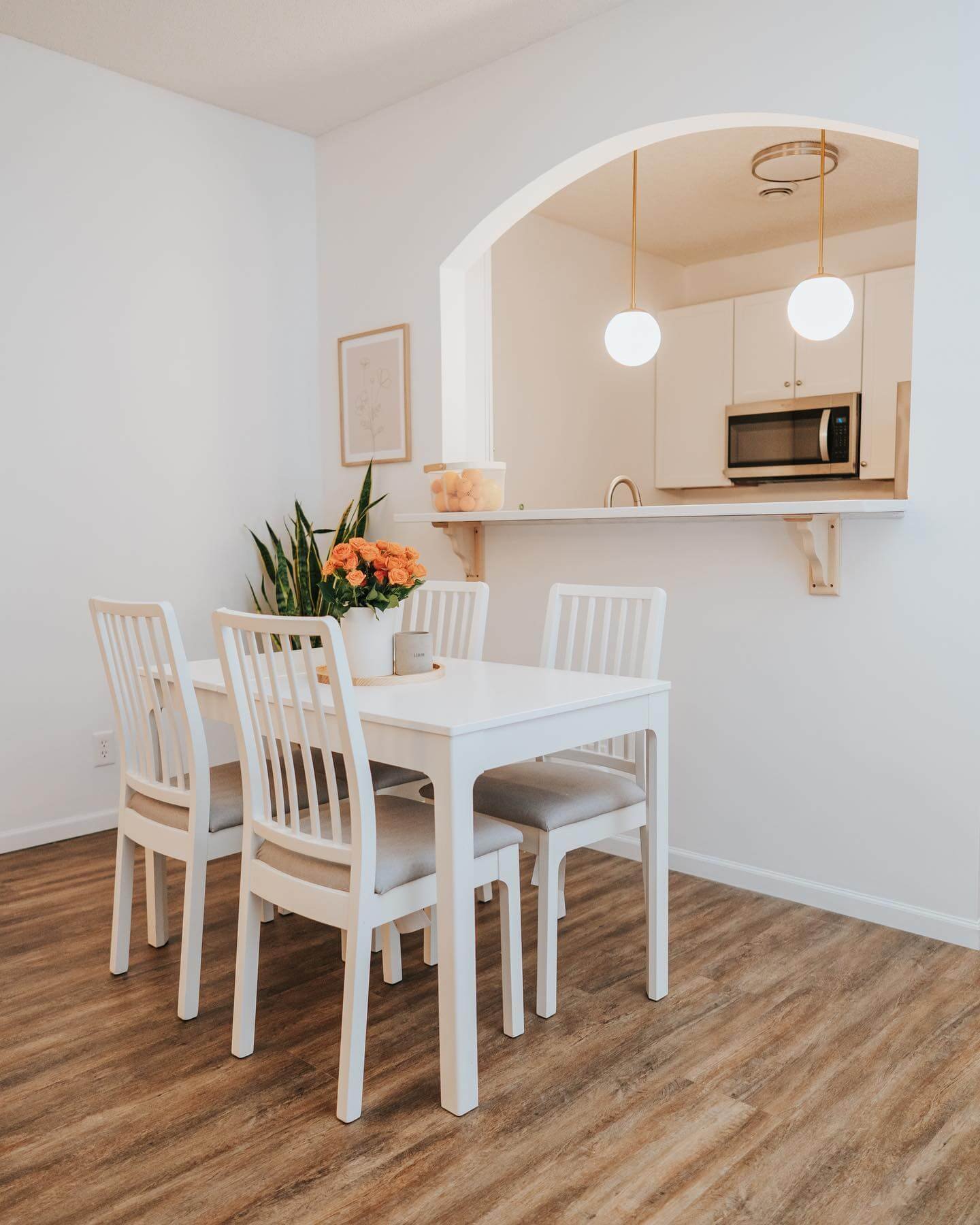 Scandinavian-Inspired White Small Dining Room 