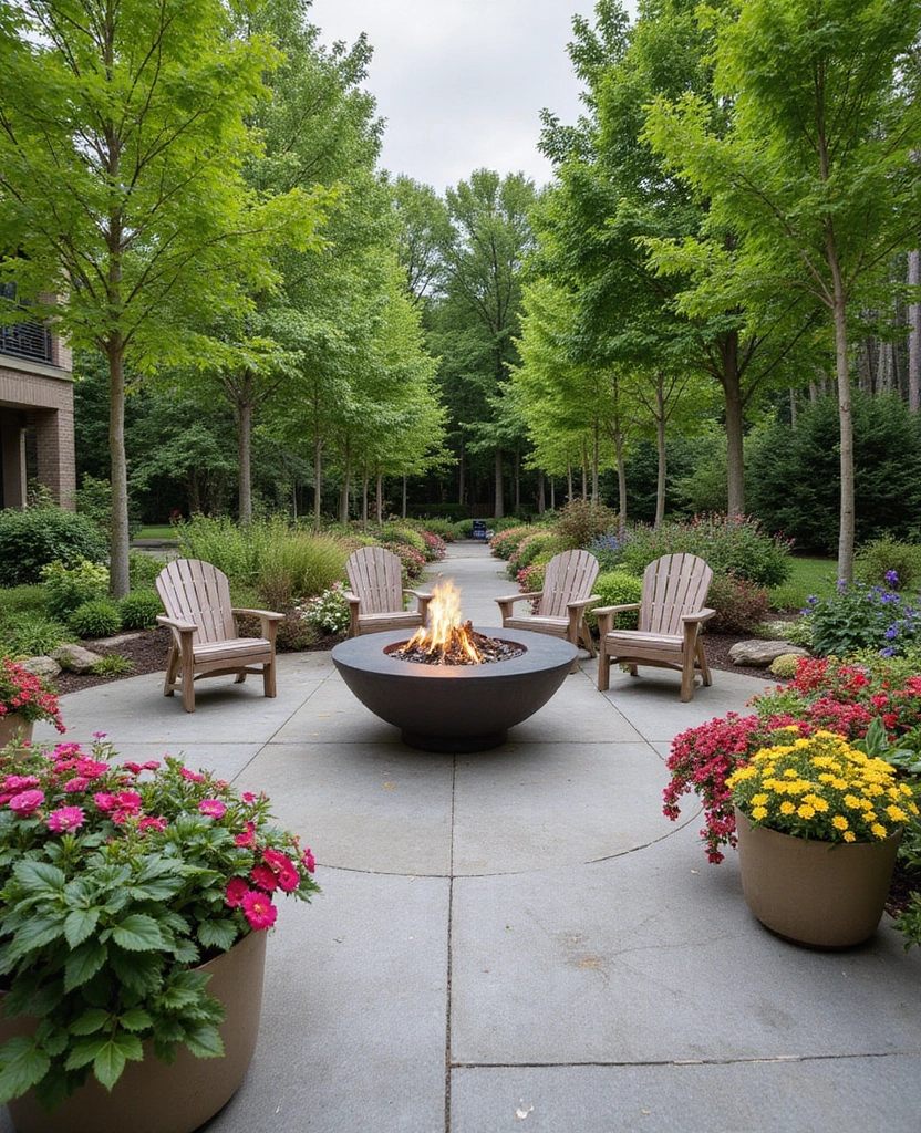 Backyard Fire Pit Ideas Fire Pit with Surrounding Planters
