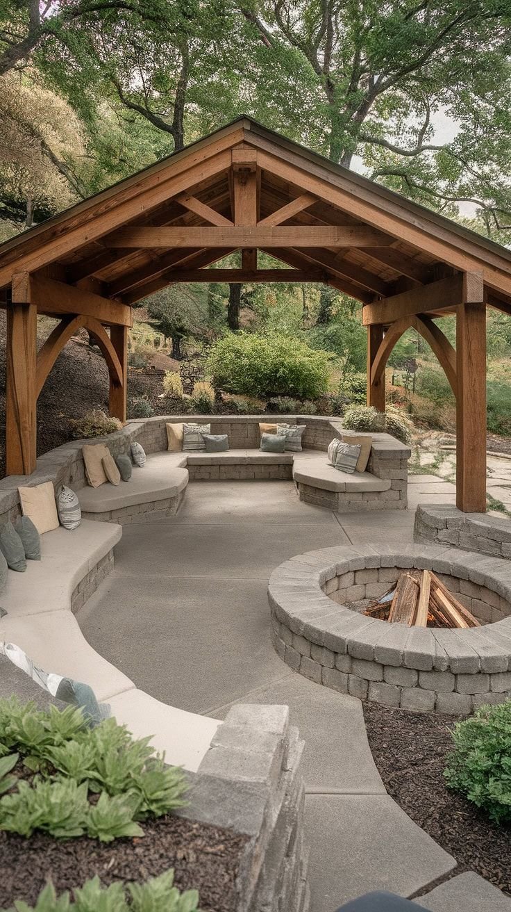 Backyard Fire Pit Ideas Cozy Corner with Built-in Seating