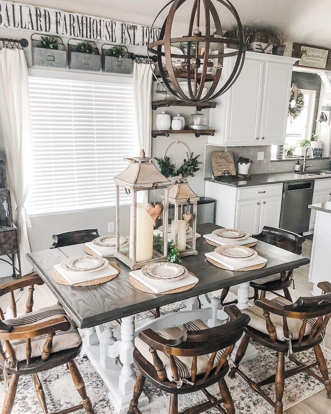 Small Dining Room With Rustic with a Farmhouse Touch