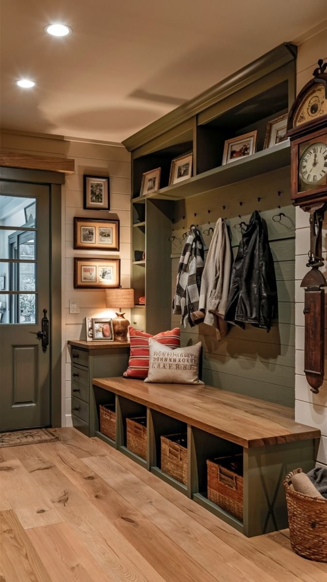 Cozy Farmhouse Entryway and Mud Room Ideas