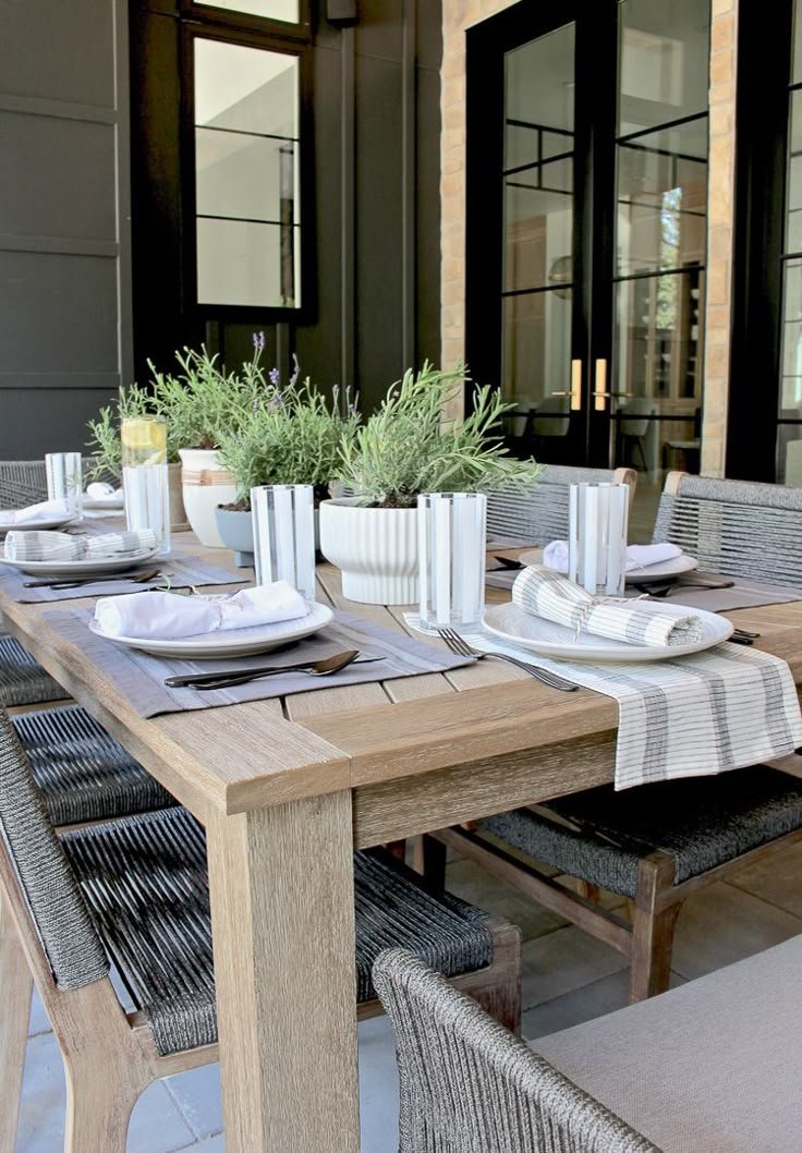 Cozy Outdoor Dining Table Decor Ideas Fresh Herb Centerpiece