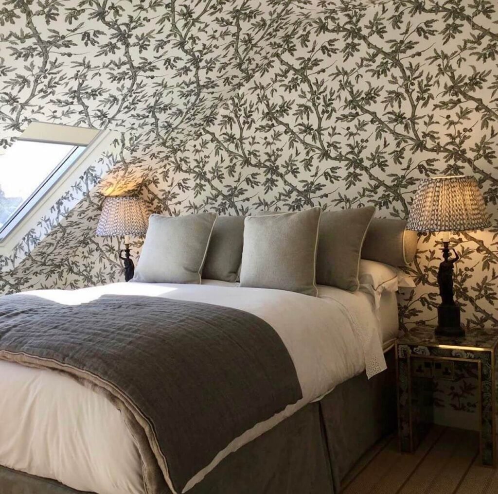 Bold Wallpaper for Low Attic Bedroom