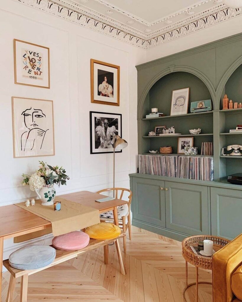Modern with Vintage Charm Small Dining Room 