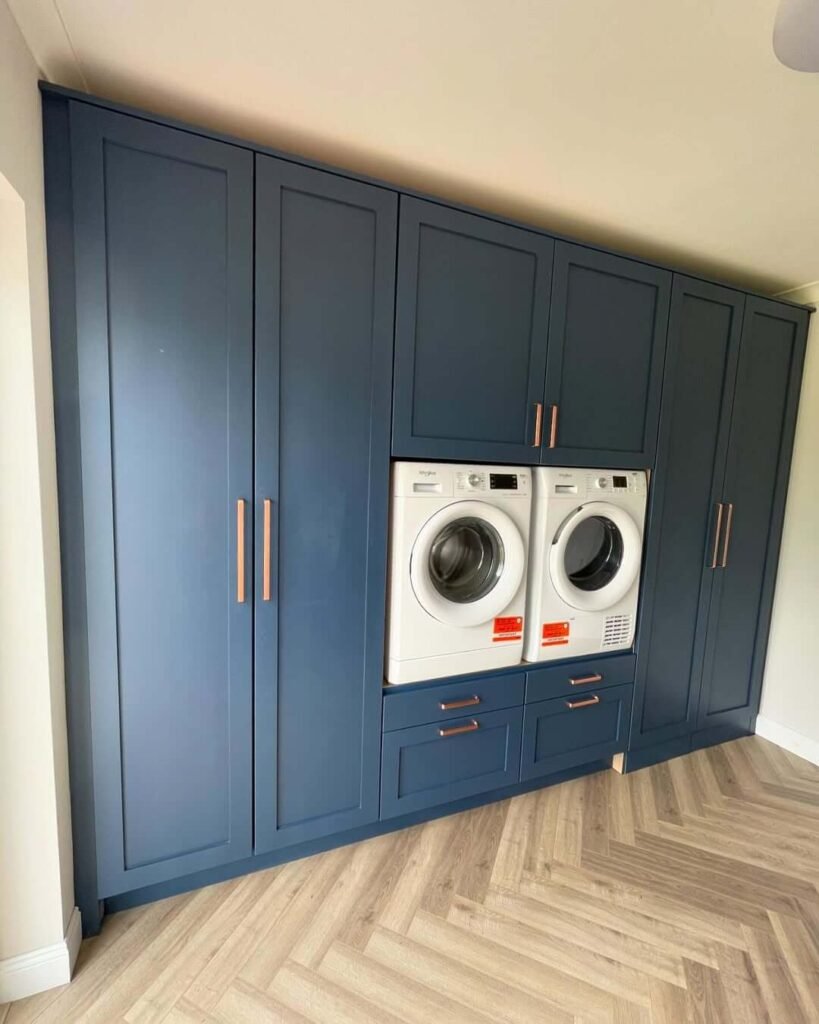 Navy Blue Utility Cabinetry for Large Utility Room Ideas