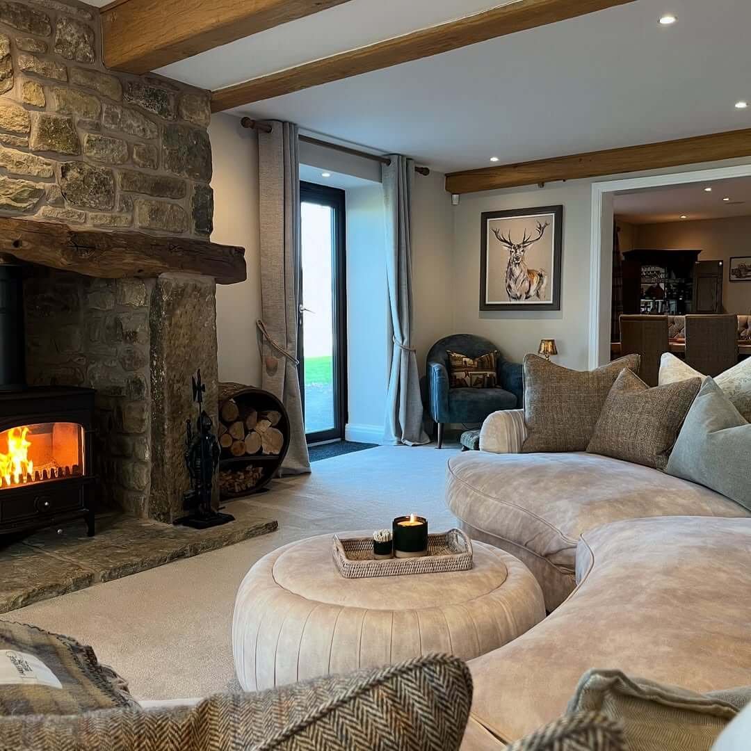 Charming Stone Modern Farmhouse Fireplace Ideas