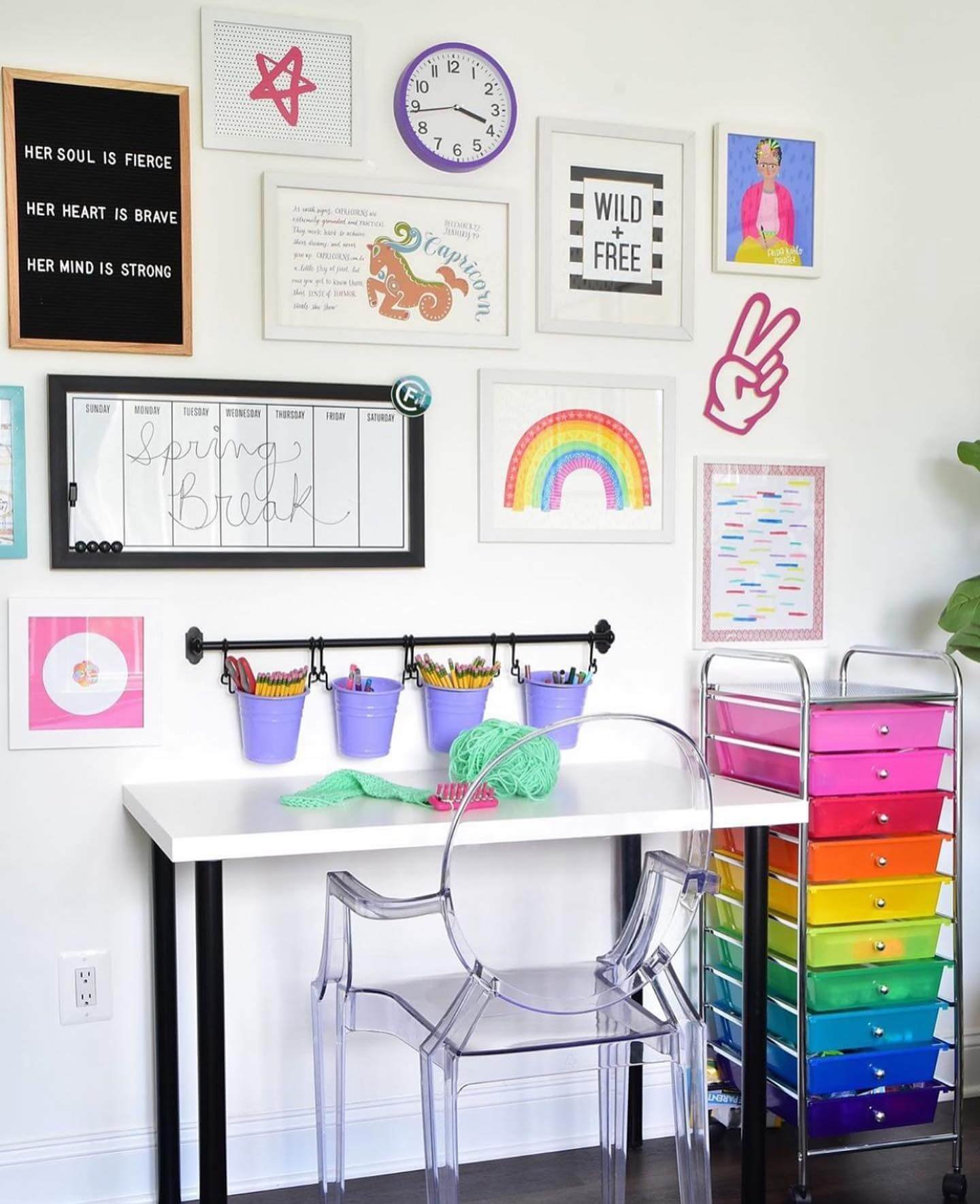 Kids’ Room Organization Color-Coded Drawers for Craft and School Supplies