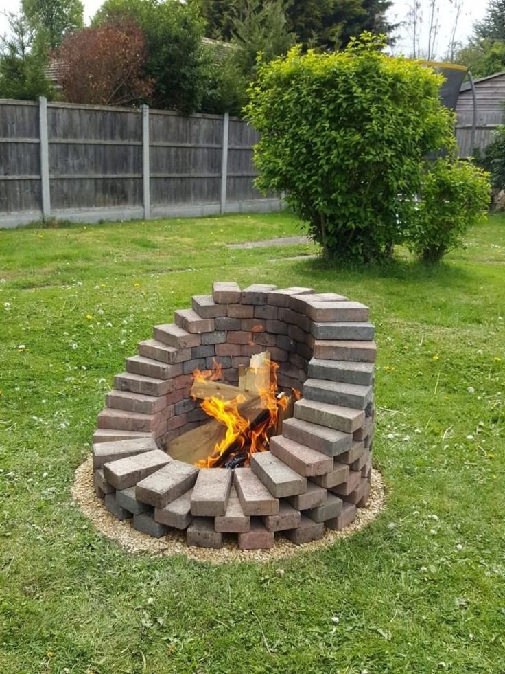 Backyard Fire Pit Idea Unique Curved Brick Fire Pit
