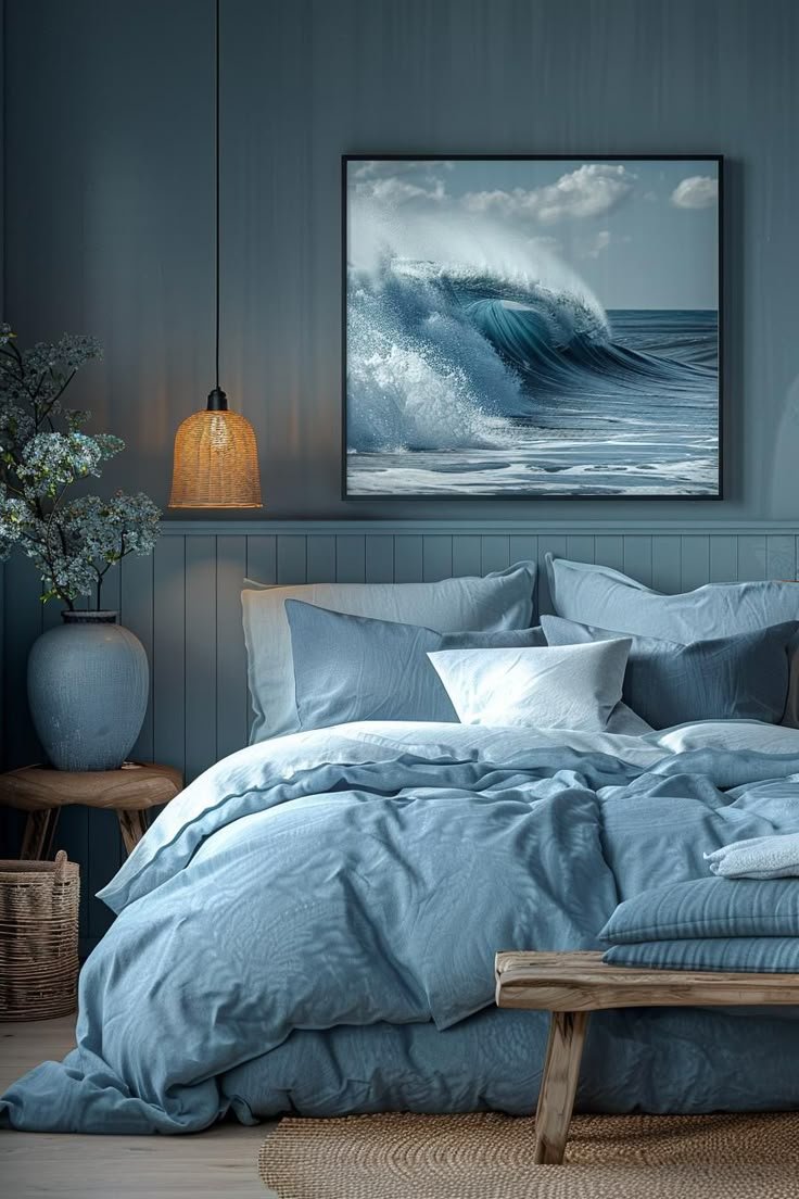 Moody Coastal Bedroom Trend Natural Textures