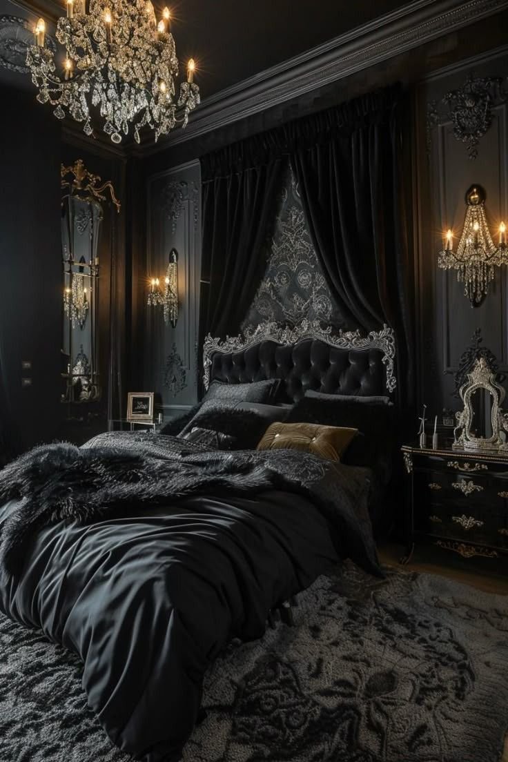  Dark Moody Victorian Bedroom Textured Wall Treatments