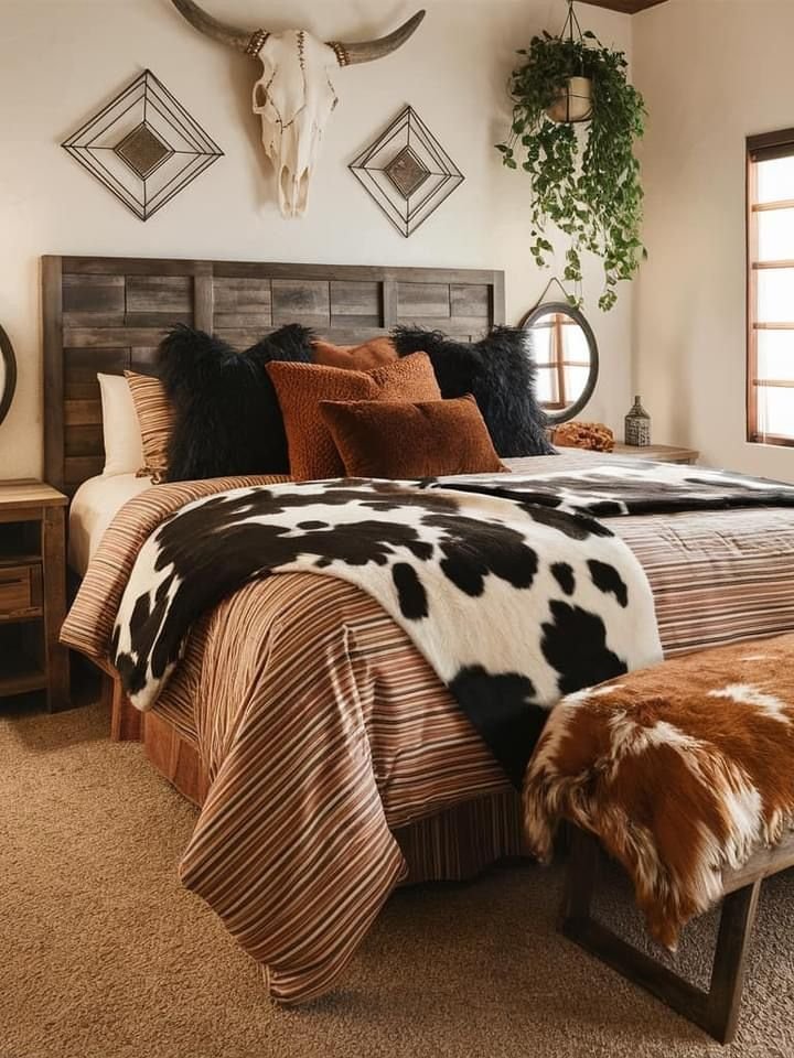 Moody Western Bedroom Rustic Minimalism