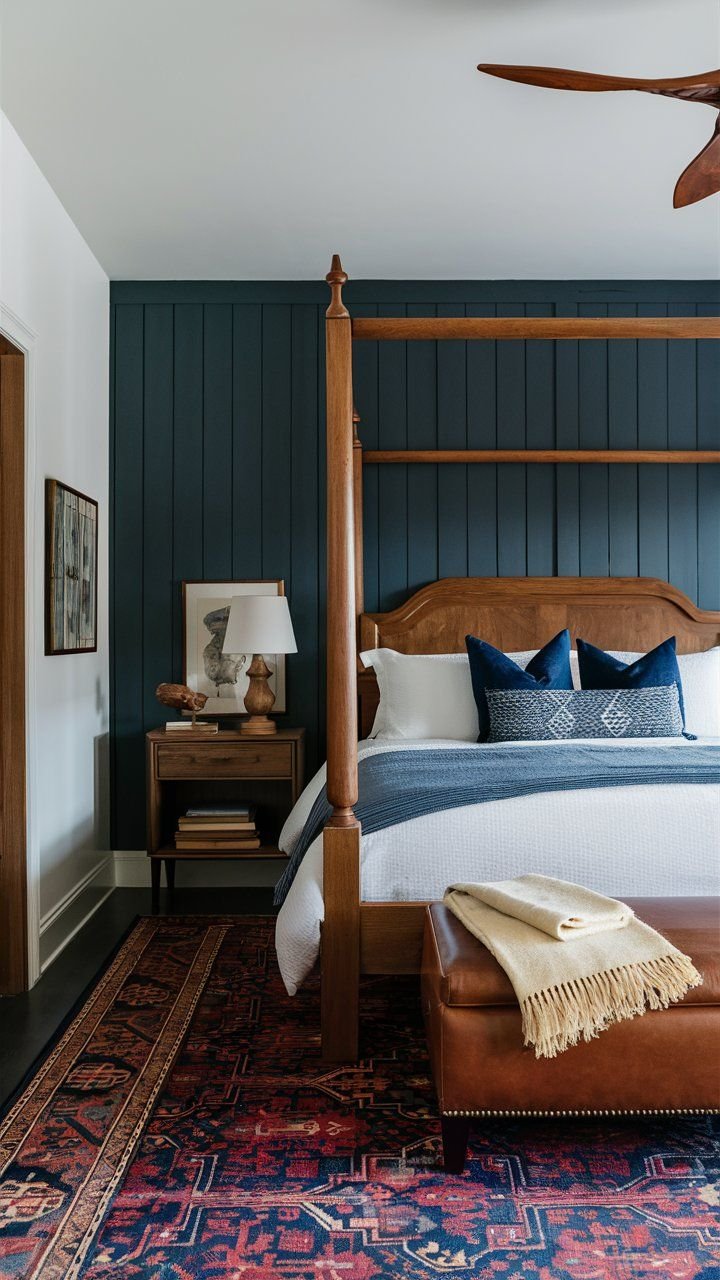 Moody Coastal Bedroom Trend Statement Rugs